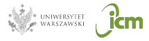 Od Lewej: Logo Uniwersytetu Warszawskiego; Logo ICM Interdyscyplinarne Centrum Modelowania Matematycznego i Komputerowego